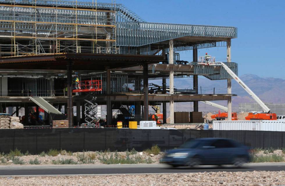 Construction at the Raiders practice facility in Henderson, Wednesday, Aug. 21, 2019. (Erik Ver ...