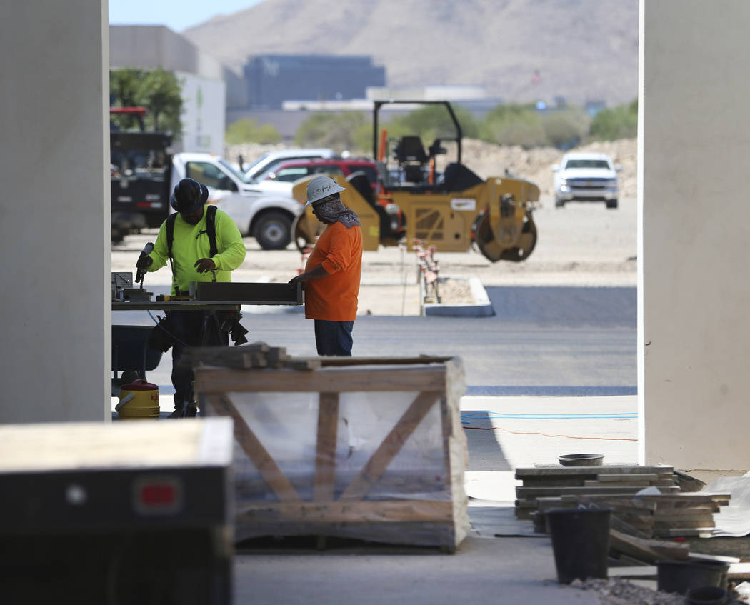 Construction at the St. Rose Square retail center in Henderson, Wednesday, Aug. 21, 2019. (Erik ...