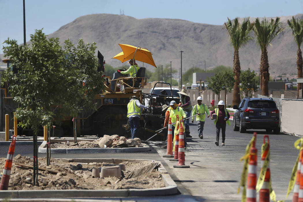 Construction at the St. Rose Square retail center in Henderson, Wednesday, Aug. 21, 2019. (Erik ...
