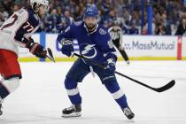 Tampa Bay Lightning right wing Nikita Kucherov (86) during the second period of Game 2 of an NH ...