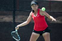 UNLV senior En-Pei Huang, shown in 2017, teamed with junior Izumi Asano to win the doubles titl ...