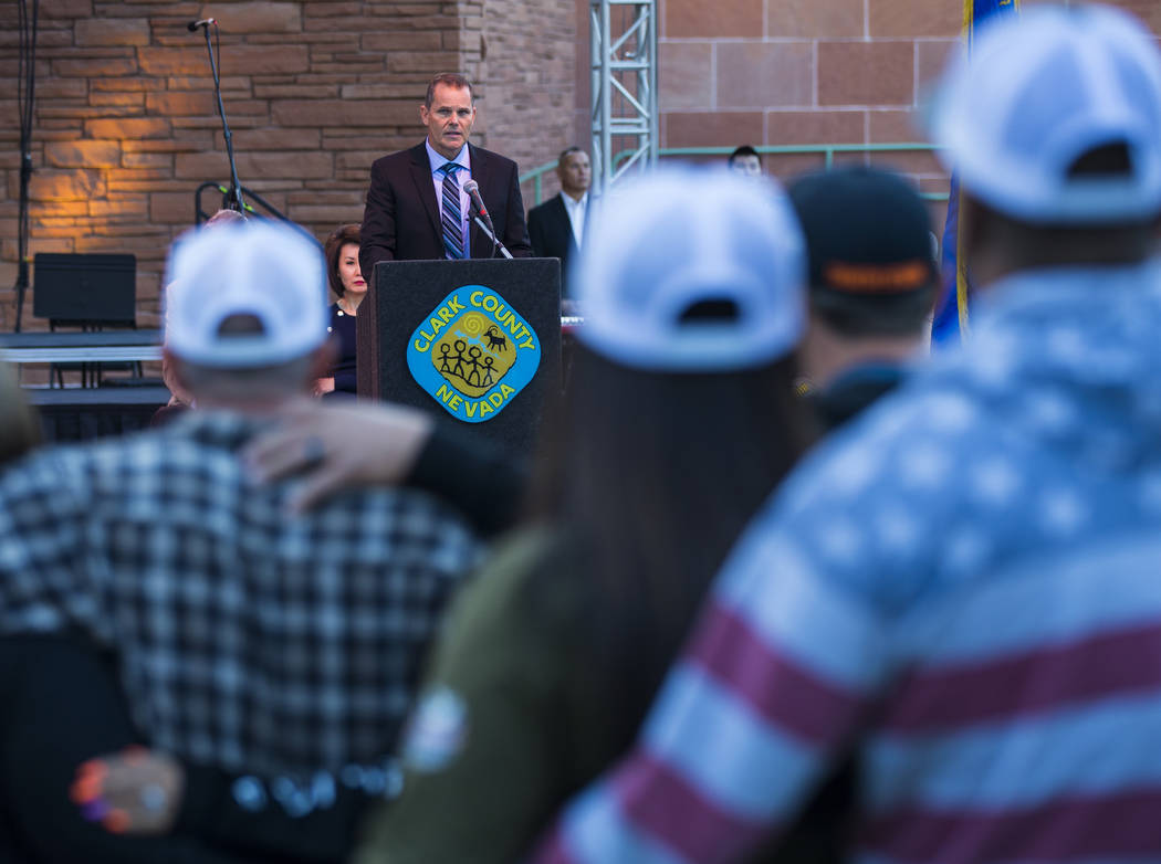 Joe Robbins, father of Quinton Robbins, a victim of the Route 91 Harvest festival shooting, spe ...