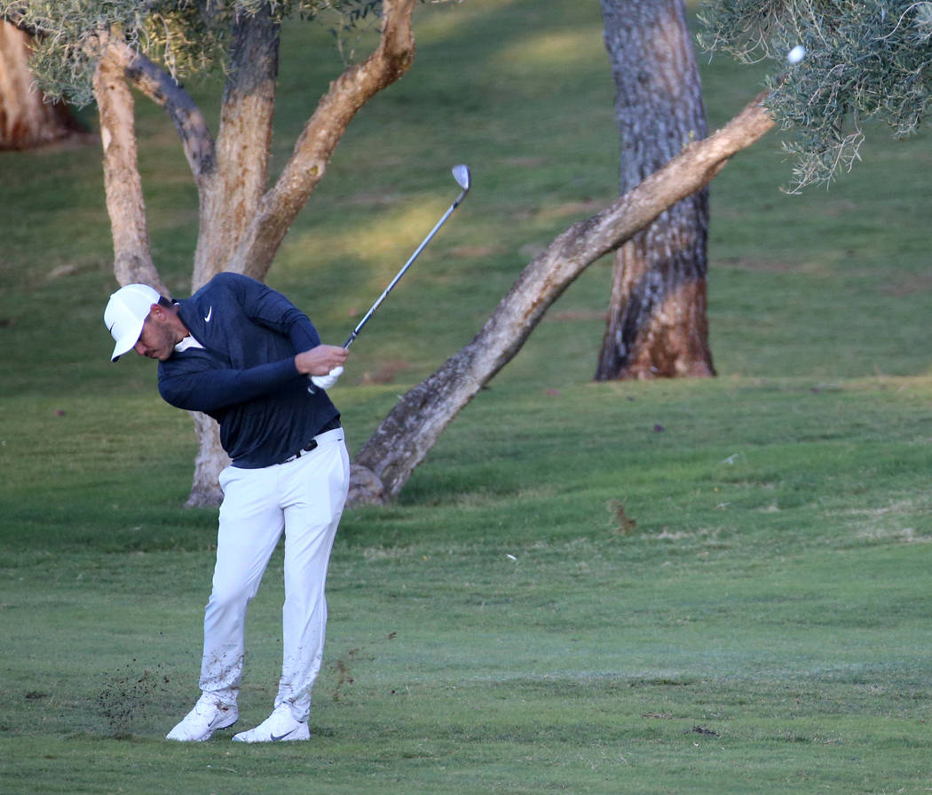 Brooks Koepka hits on the 11th fairway during the Shriners Hospitals for Children Open Pro-Am a ...