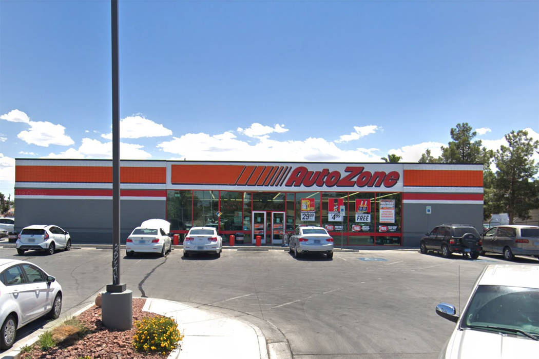 AutoZone Auto Parts shop at 4885 E. Charleston Blvd. in Las Vegas is seen in a screenshot. (Google)