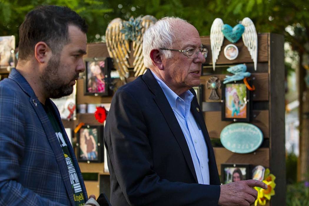 Democratic presidential candidate Sen. Bernie Sanders makes a visit the to the Las Vegas Healin ...