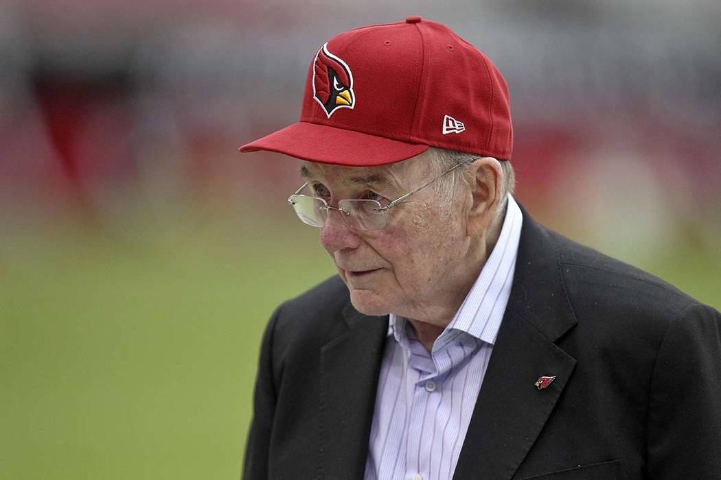 Arizona Cardinals owner Bill Bidwill stands on the sidelines prior to an NFL football game agai ...