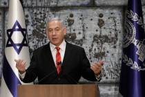 FILE - In this Wednesday, Sept. 25, 2109 file photo, Israeli Prime Minister Benjamin Netanyahu ...