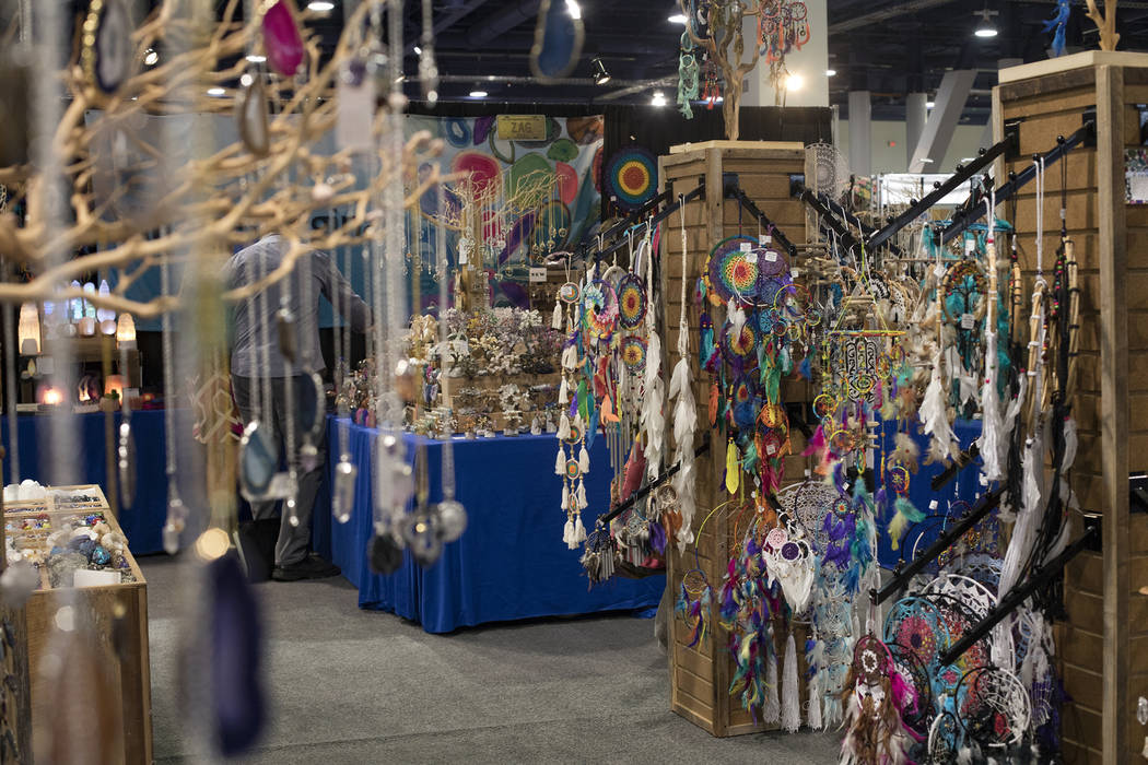 The Village Originals booth at the Souvenir & Resort Gift Show at the Las Vegas Convention ...