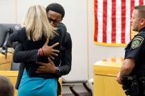 Botham Jean's younger brother Brandt Jean hugs convicted murderer and former Dallas Police Offi ...