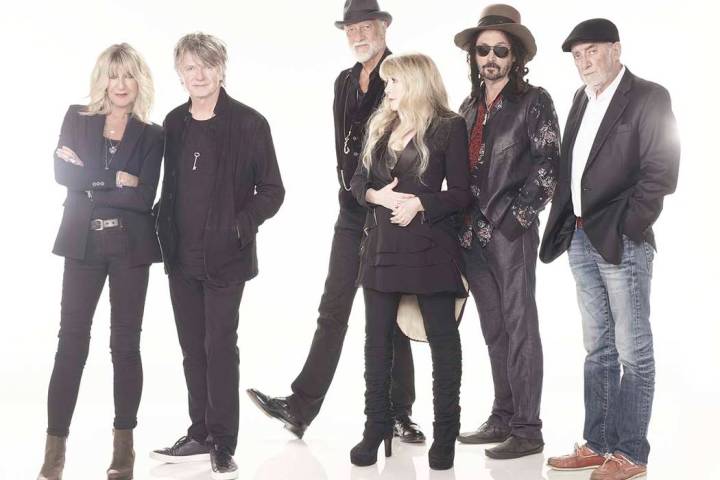 Rock icons Fleetwood Mac, from left, Christine McVee, Neil Finn, Mick Fleetwood, Stevie Nicks, ...