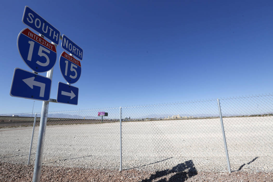 A land that recently sold is seen near the Starr Avenue-Interstate 15 interchange in Las Vegas, ...
