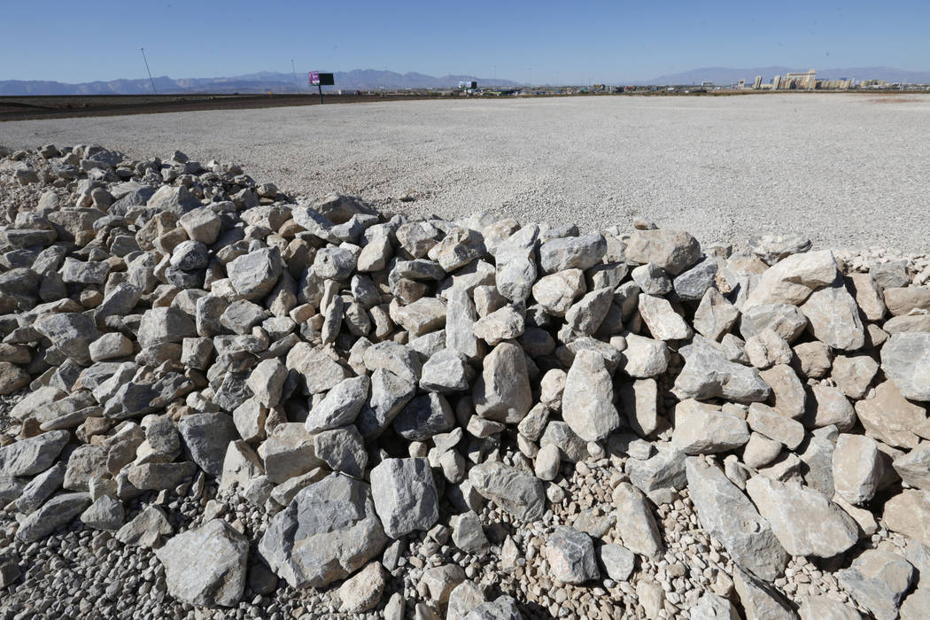 A land that recently sold is seen near the Starr Avenue-Interstate 15 interchange in Las Vegas, ...