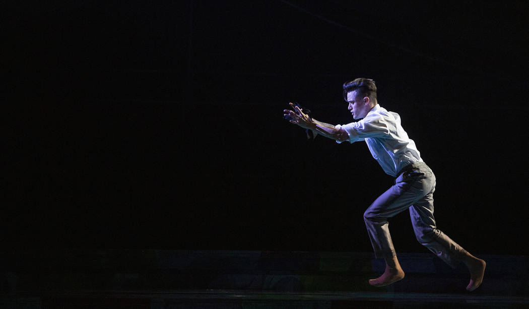 Anthony Cardona from Cirque du Soleil runs through a piece called "Life Among the Gorillas ...
