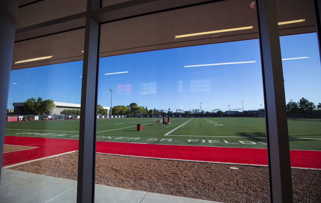 A view of Rebel Park from the Fertitta Football Complex following the ribbon cutting ceremony a ...