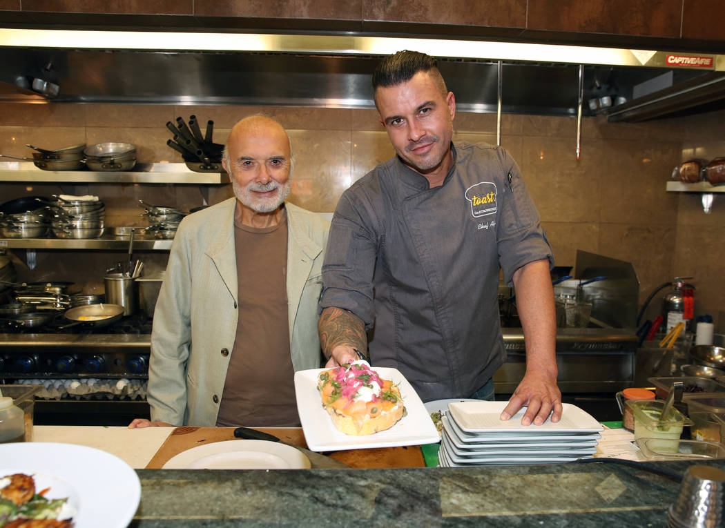 Sami Ladeki, left, owner of Toasted Gastrobrunch, and executive chef, Alfie Szeprethy, at the r ...