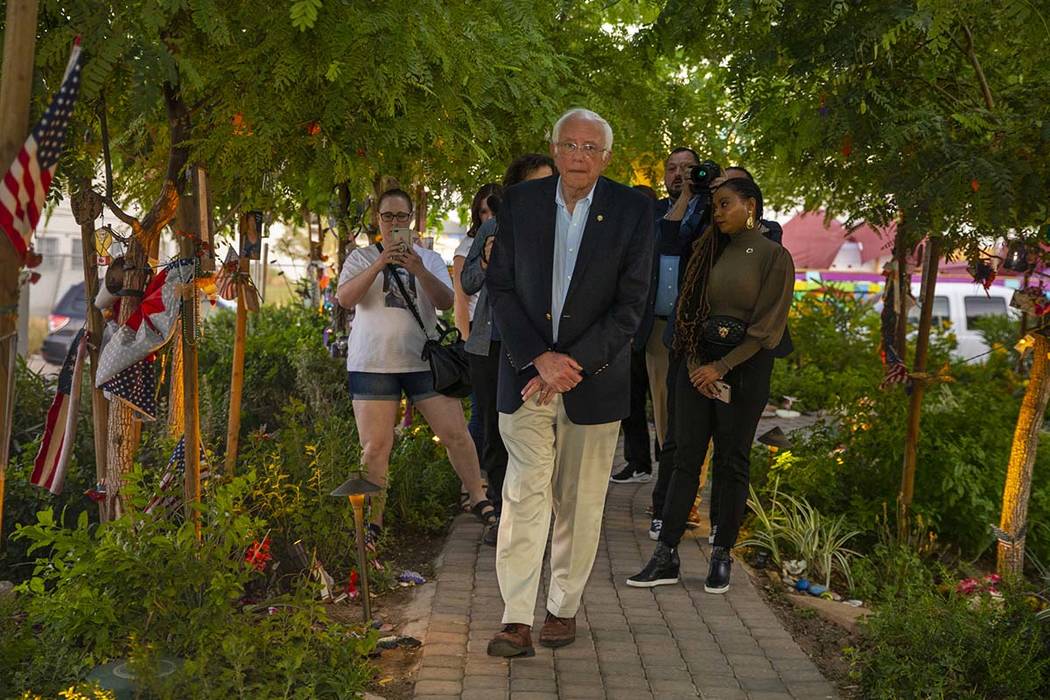 Democratic presidential candidate Sen. Bernie Sanders makes a visit the to the Las Vegas Healin ...