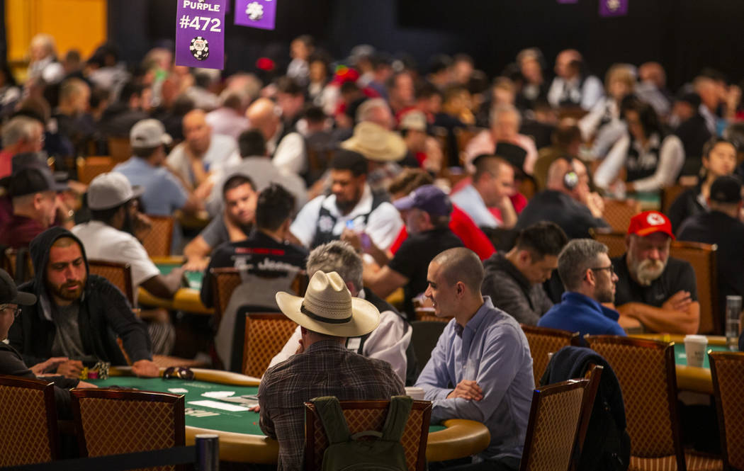 World Series of Poker players compete at the Rio on Saturday, June 1, 2019, in Las Vegas. Caesa ...