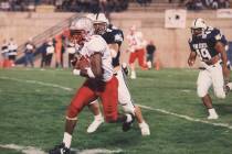 UNLV wide receiver Randy Gatewood in action in a 1994 game at Utah State. Photo courtesy of UNL ...