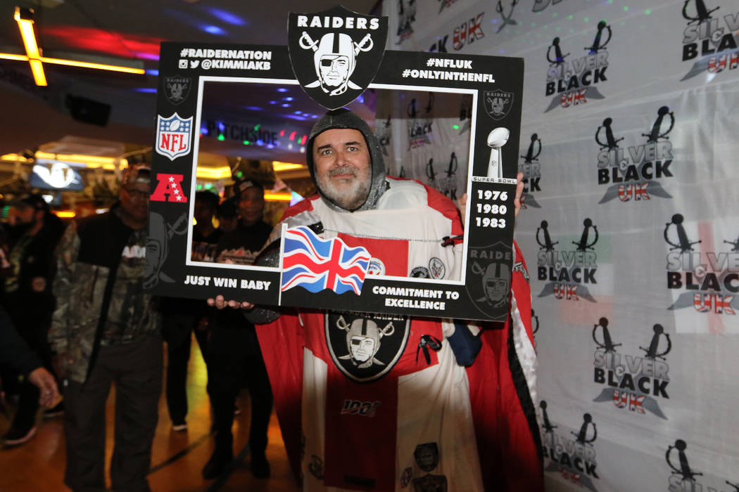 London-based Raiders' fan Keith Smith, also known as "Crusader Raider" attends at a f ...