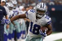 In this Sunday, Sept. 8, 2019, file photo, Dallas Cowboys wide receiver Randall Cobb (18) finds ...