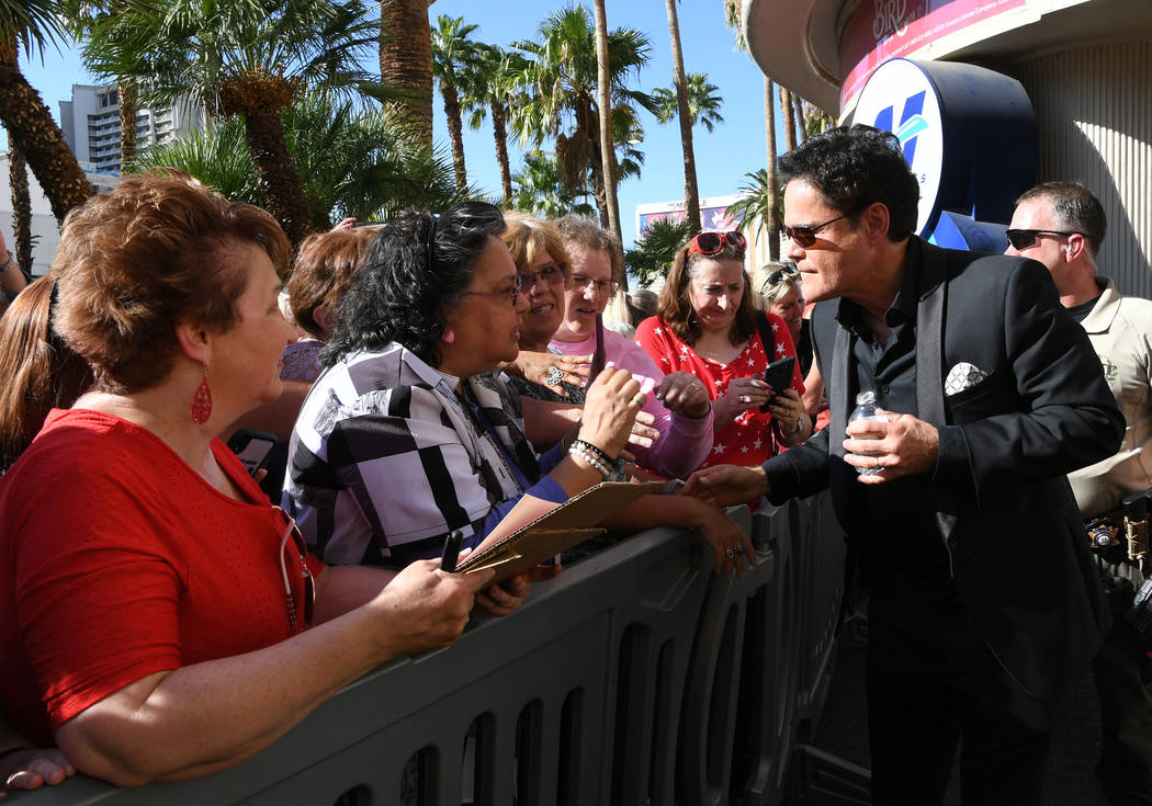 Donny Osmond chats with fans after receiving a star on the Las Vegas Walk of Stars on Friday, O ...