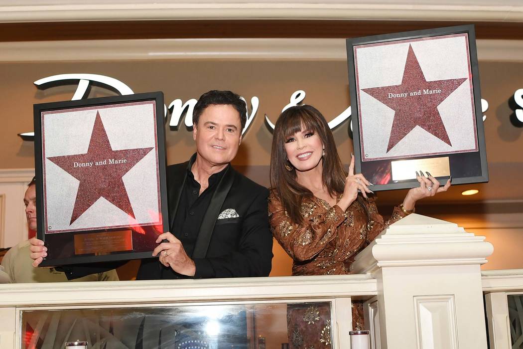Donny and Marie Osmond receive their star on the Las Vegas Walk of Stars on Friday, Oct. 4, 201 ...