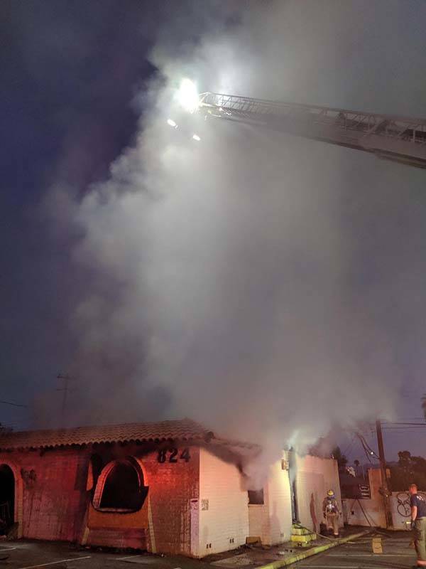 One person was injured in a building fire at East Sahara Avenue and South Sixth Street, Monday, ...
