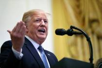 In a Friday, Oct. 4, 2019 file photo, President Donald Trump speaks during the Young Black Lead ...