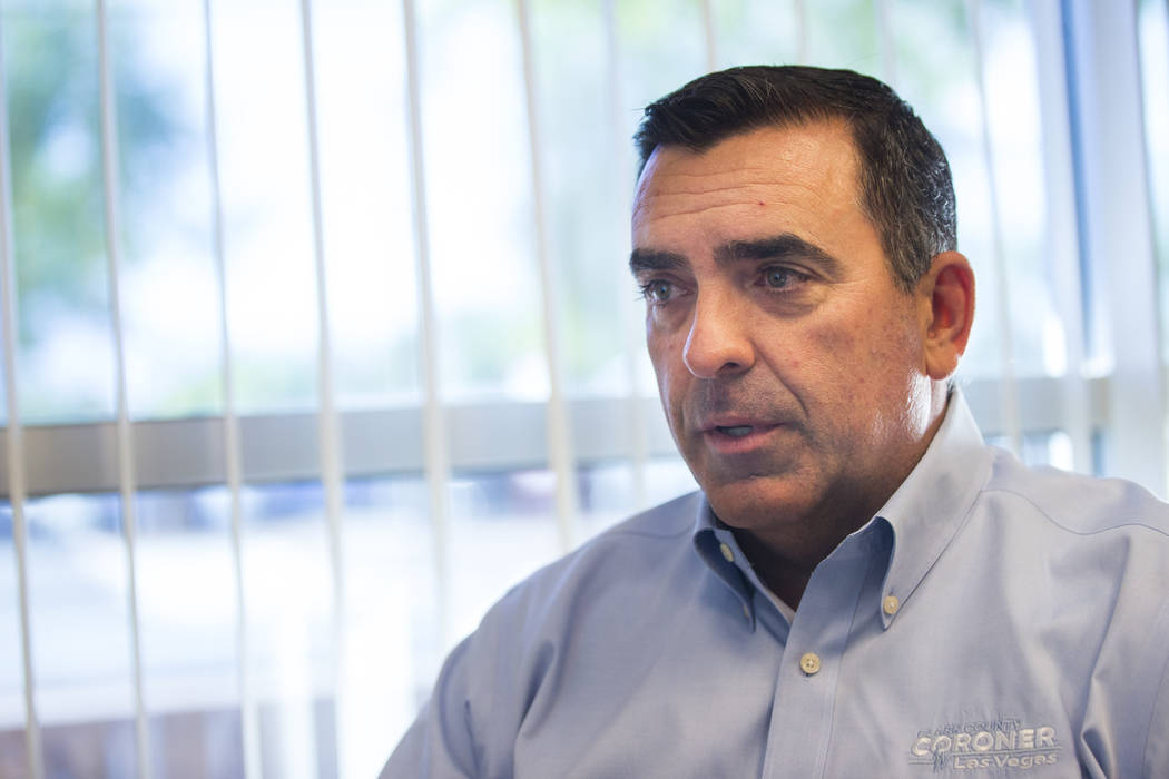 Clark County Coroner John Fudenberg at the coroner's office near downtown Las Vegas on Sept. 13 ...