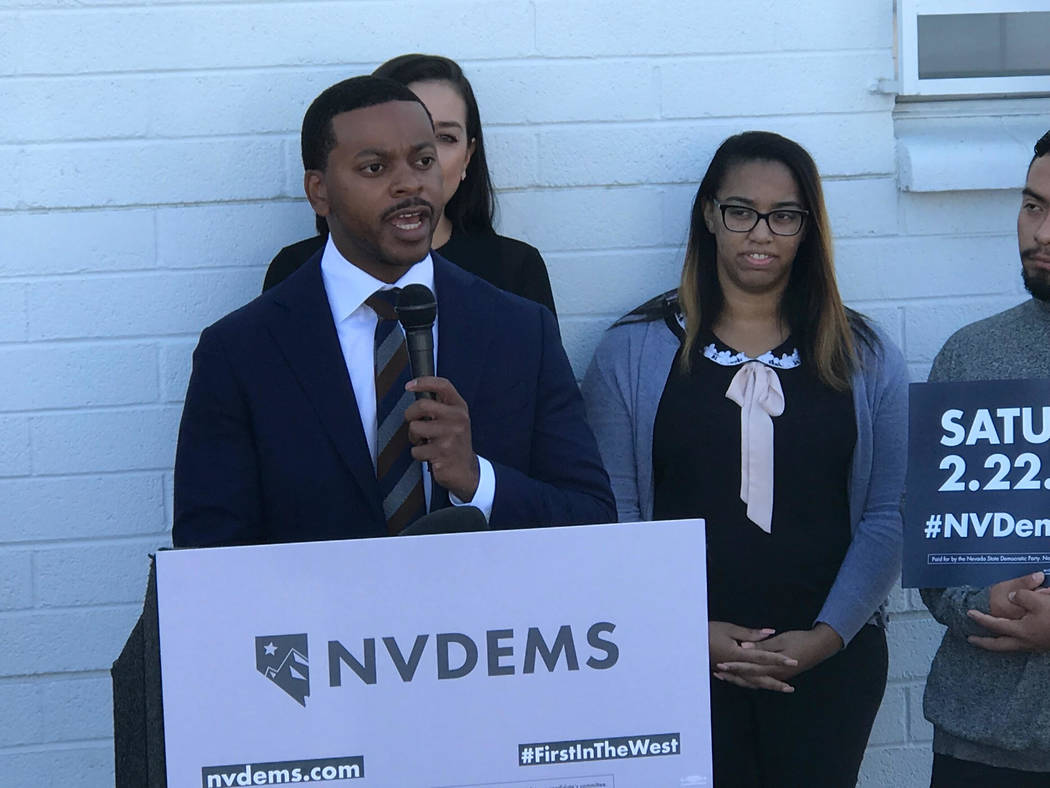 Nevada Democratic Party Chairman William McCurdy II discusses early voting sites for the 2020 s ...