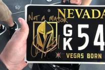 An autographed Golden Knights license plated signed by Cody Eakin. (Jonathan Burdette/Facebook)
