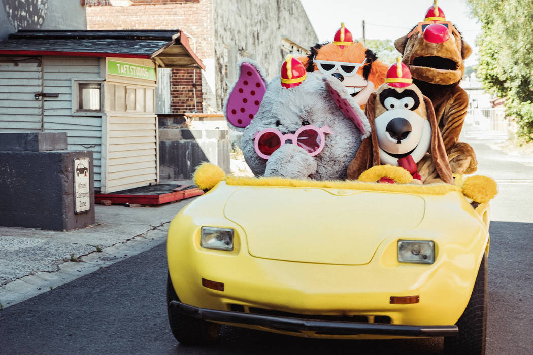 From left, Snorky, Bingo, Fleegle, Drooper in The Banana Splits Movie