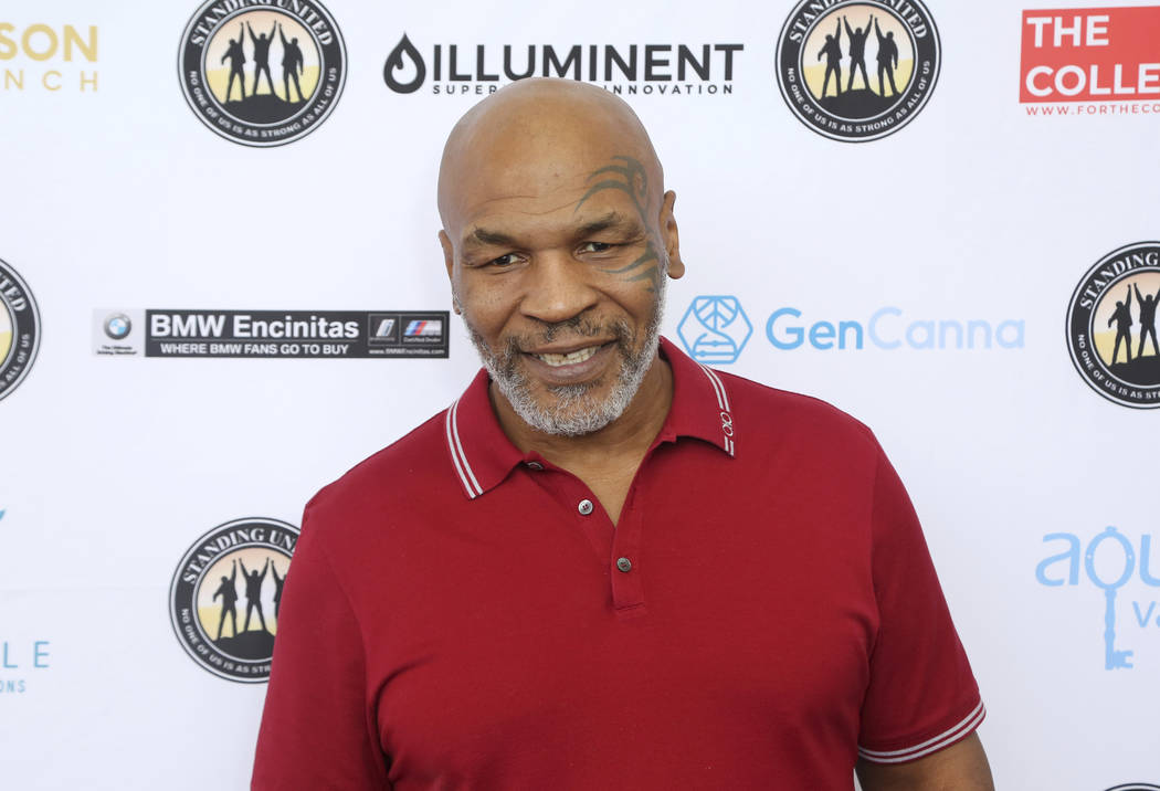 FILE - In this Aug. 2, 2019, file photo, Mike Tyson attends a celebrity golf tournament in Dana ...