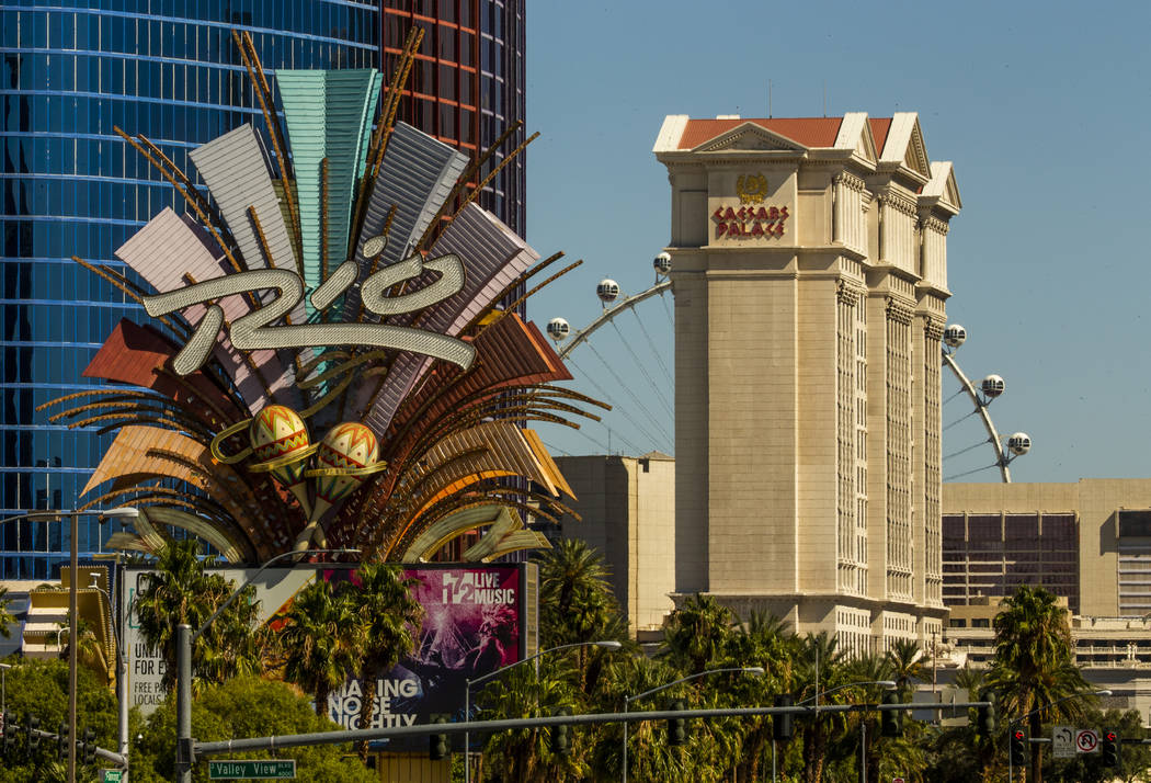 The Rio and Caesars Palace are seen on Tuesday, Oct. 8, 2019 in Las Vegas. Caesars Entertainmen ...