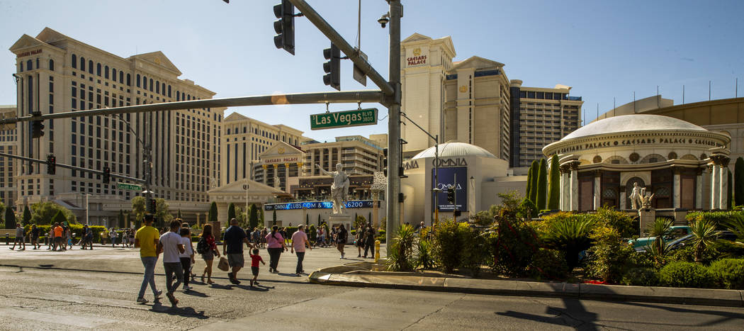 Caesars Palace is seen on Tuesday, Oct. 8, 2019 in Las Vegas. Caesars Entertainment Corp. annou ...