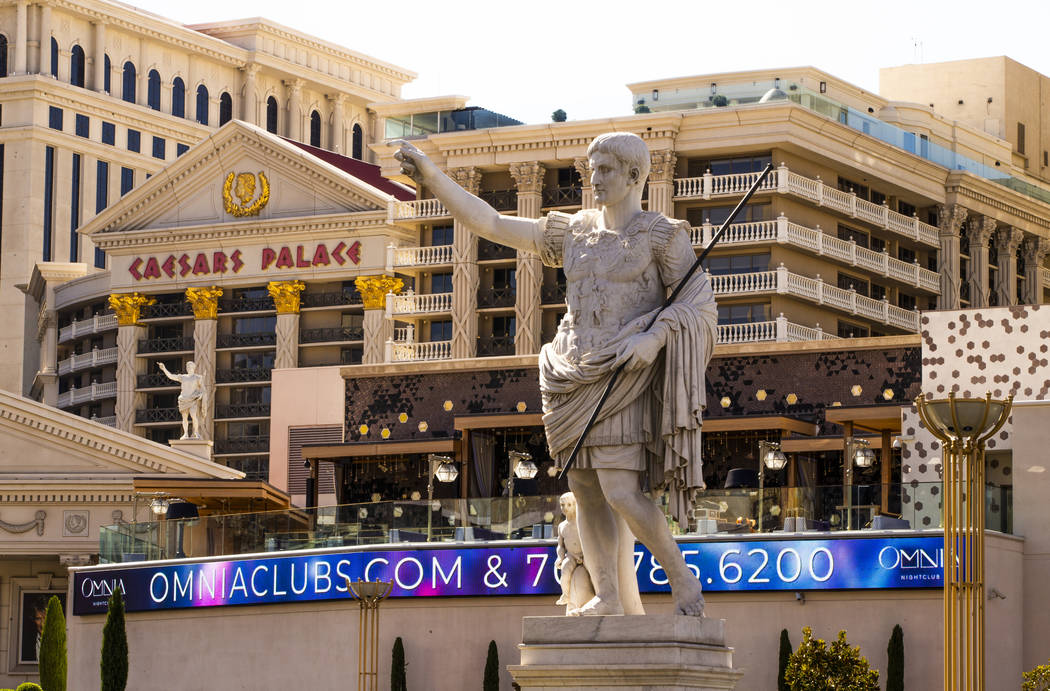 Caesars Palace is seen on Tuesday, Oct. 8, 2019 in Las Vegas. Caesars Entertainment Corp. annou ...