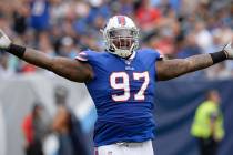 Buffalo Bills defensive tackle Jordan Phillips (97) plays against the Tennessee Titans in the f ...