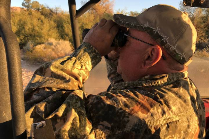 Though he didn’t have a tag himself, Jerry Swanson of Logandale provides glassing support for ...