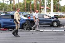Las Vegas police investigate fatal crash at the intersection of Sahara Avenue and Steve Rigazio ...