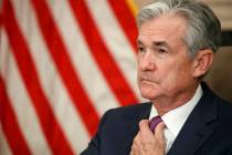 FILE - In this Oct. 4, 2019, file photo Federal Reserve Chairman Jerome Powell attends a panel ...