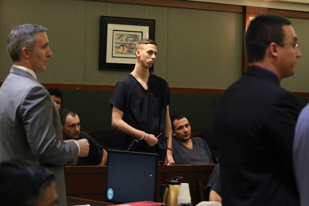 Kody Harlan, convicted in the slaying of Matthew Minkler, appears in court as prosecutor Gianca ...
