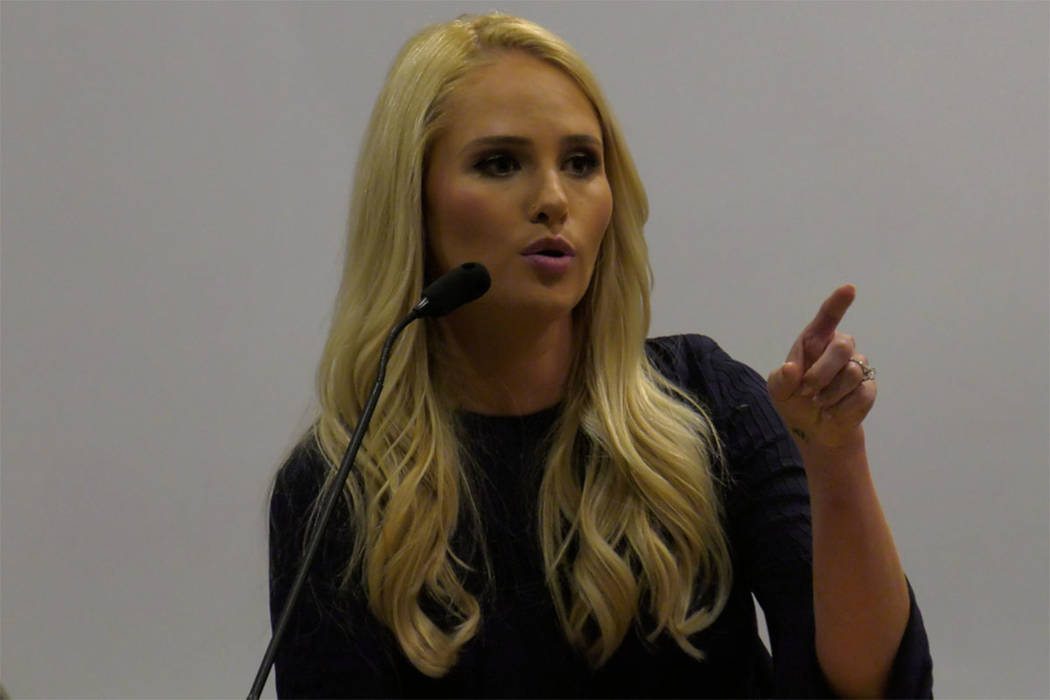 UNLV alumna Tomi Lahren returned to campus Wednesday, Oct. 9, 2019, for a speech, titled “Sta ...