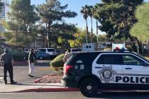 Las Vegas police investigate a shooting death at an apartment complex in the 4200 block of W ...