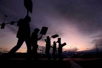 General Motors employees picket outside the Fairfax Assembly Plant in Kansas City, Kan. during ...