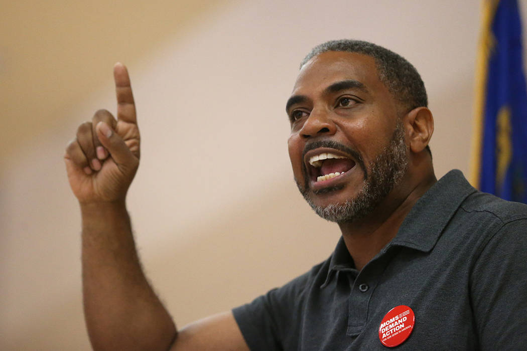 U.S. Rep. Steven Horsford, D-Las Vegas, speaks during an event by the Nevada chapter of Moms De ...