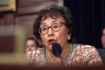 In this April 9, 2019, file photo, Rep. Nita Lowey, D-N.Y., speaks during a hearing on Capitol ...