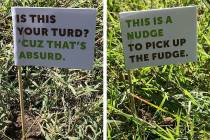 Officials in a southwest Missouri city are planting small flags in piles of abandoned dog poop ...