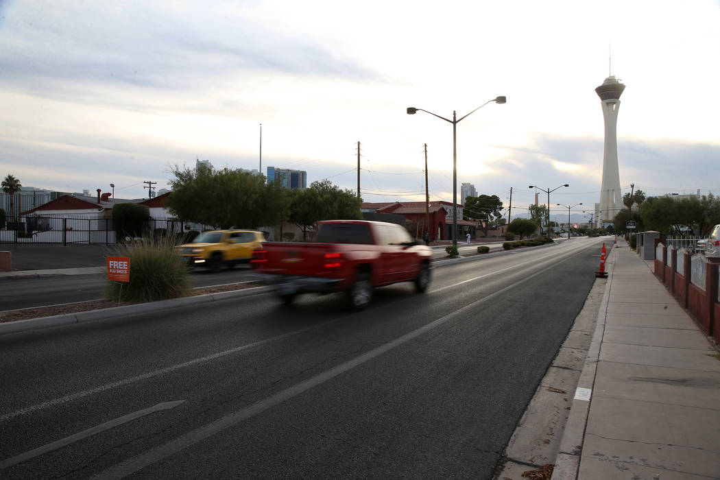 The intersection of South Eighth Street and St. Louis Avenue in Las Vegas, near the home at 705 ...