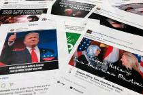 In a Nov. 1, 2017, file photo, Some of the Facebook and Instagram ads linked to a Russian effor ...