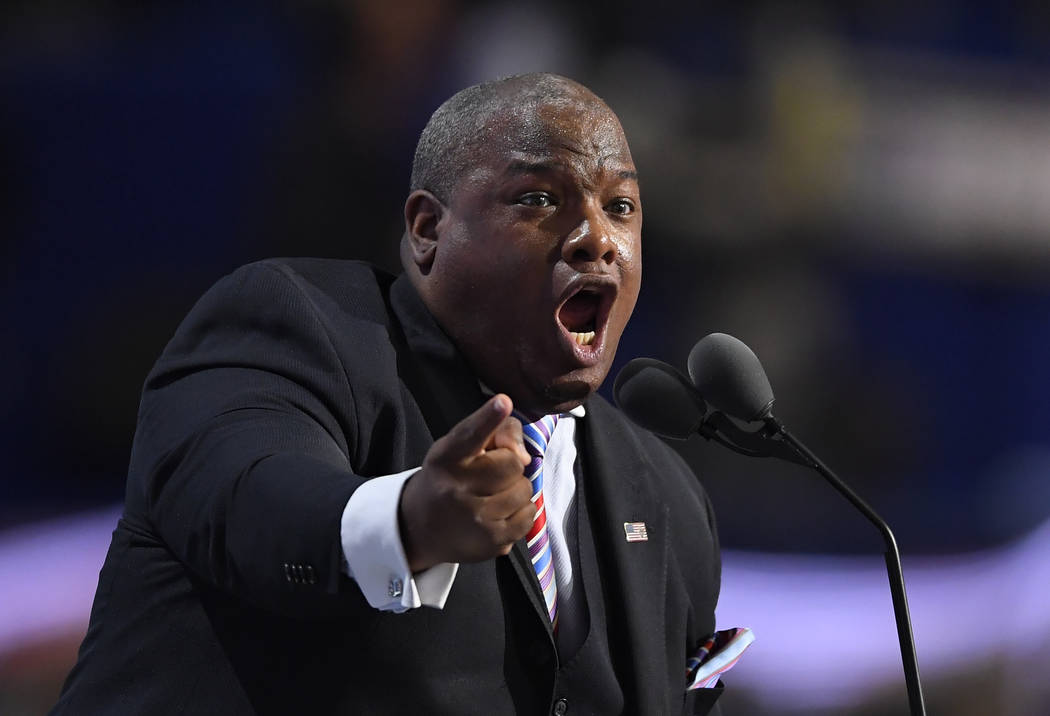 FILE - In this July 21, 2016 file photo, Pastor Mark Burns speaks during the final day of the R ...